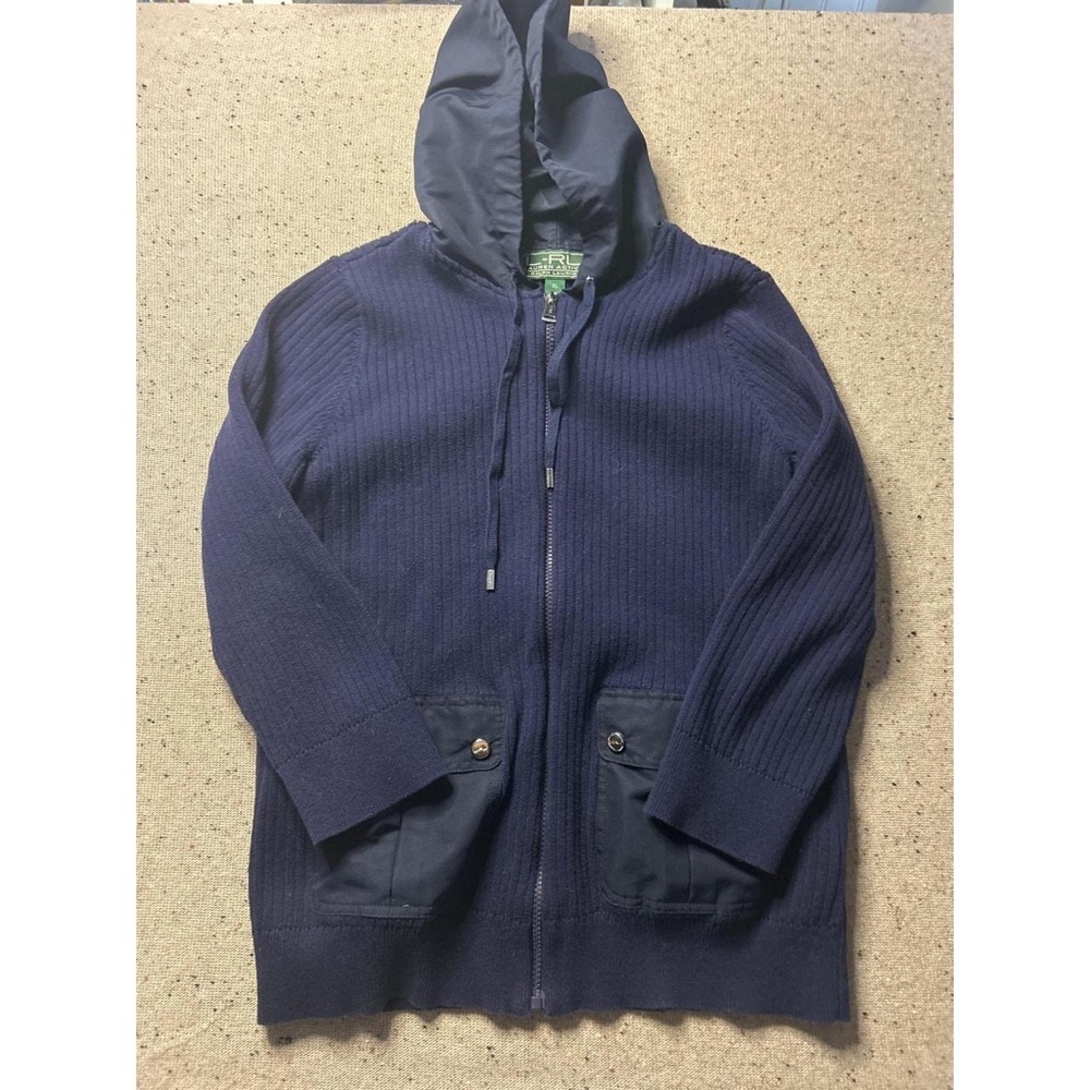 Ralph Lauren Women's Navy Hooded Cardigan